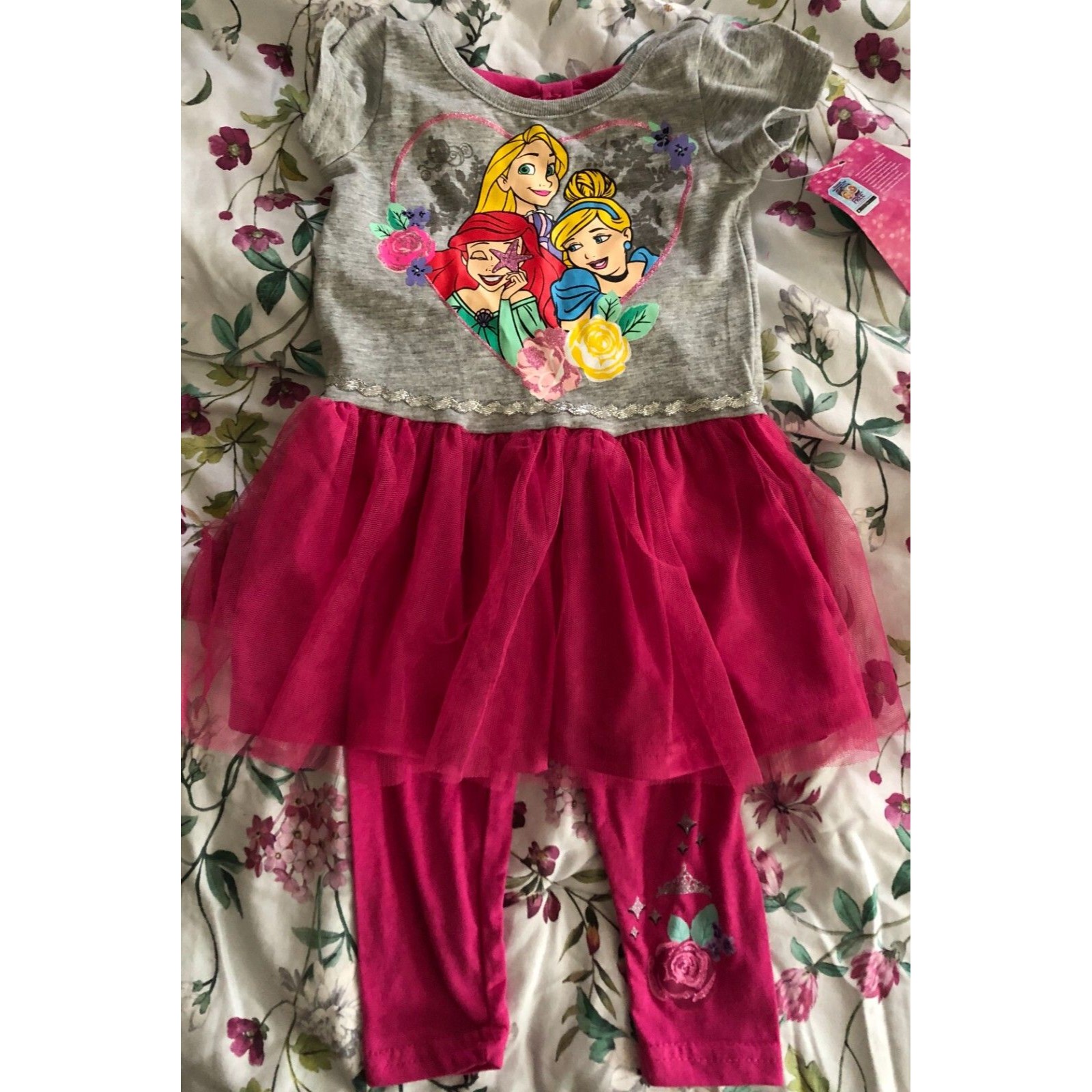 Girls Disney Princess Pink Pant Set Size 18 Months Nwt B2